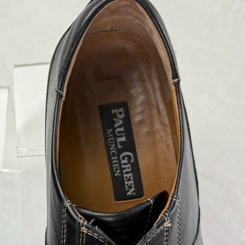 Paul Green Munchen VTG Womens Black Leather Lace Up Loafers US 7 Square Toe 4.5 - Picture 11 of 20