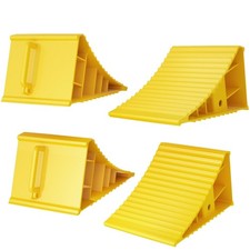 4Pack Wheel Chocks for RV Trailer Non Slip Heavy Duty Yellow Camper Wheel Cho...