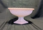 Vintage Westmoreland Milk Glass Oval Pedestal Compote (Bowl) 9-3/4 Inch Hobnail