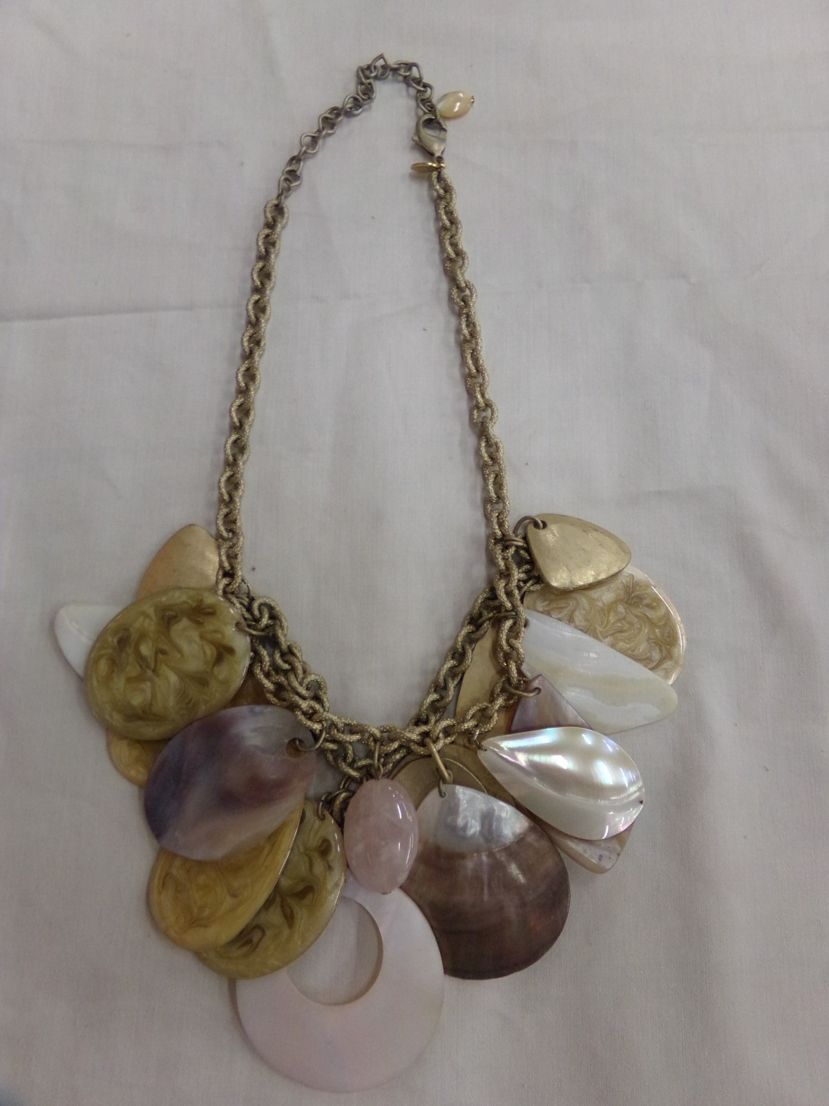 Chicos Large Chunky Statement Necklace Mother of … - image 1