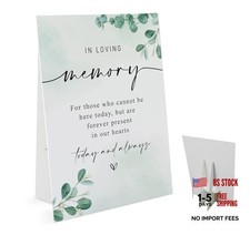 In Loving Memory Wedding Sign 8 x 11 Inch Table Sign with Holder Greenery