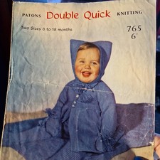 Patons 765 Kinderwagen Set DK 6-18 Monate Vintage Strickanleitung Original