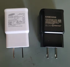Original OEM Samsung Galaxy  15W Fast USB AC Charger - Black OR White - M/Back