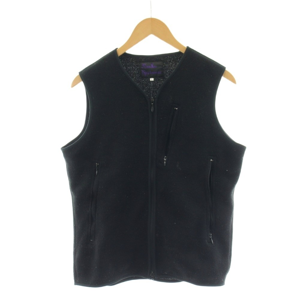 Needles Men's ZipUp Sportswear Vest Black S Size AN79