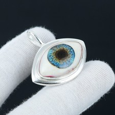 Blue Evil Eye 925 Sterling Silver Handmade Nazar Amulet Protection Pendant Gifts