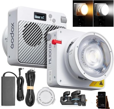 Godox ML100Bi 120W LED Video Light, 2800K-6500K Bi-Color Lighting Kit,... 