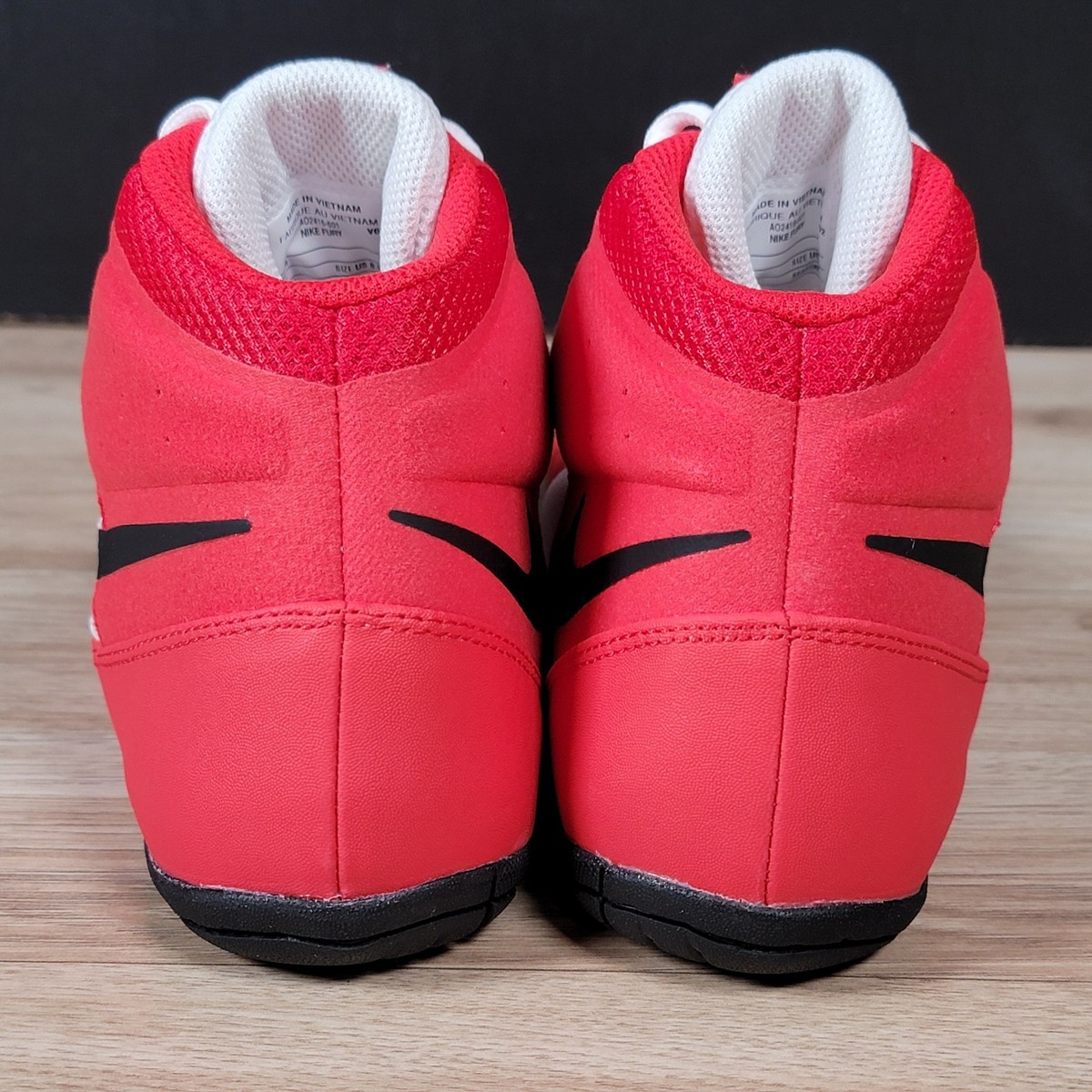 Nike Fury Wrestling Shoes Mens 8.5 University Red White MMA 