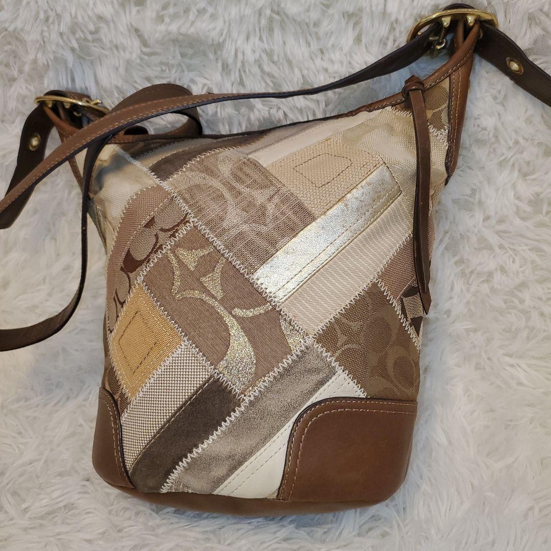 COACH Shoulder Bag Patchwork Bucket Signature Mul… - image 3