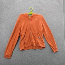 VINTAGE Nike Boys Hoodie XL Orange Y2K Embroidered Mini Swoosh Streetwear