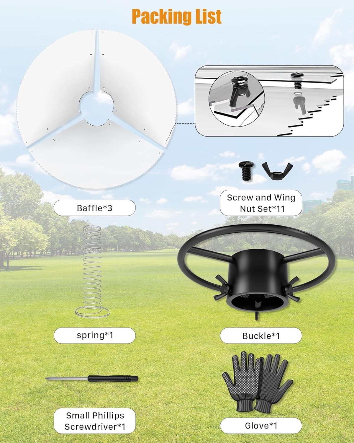 Squirrel Baffle for Bird Feeder Pole - 19 Inch Metal Guard for Shepherd’s Hoo...