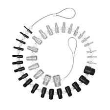 36-Piece Nut Bolt Thread Checker 19 Inch 17 Metric Male/Female Gauges