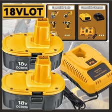 2PACK 18V Battery /Charger For Dewalt 18 VOLT XRP DC9096 DC9098 Ni-MH DC9099 NEW