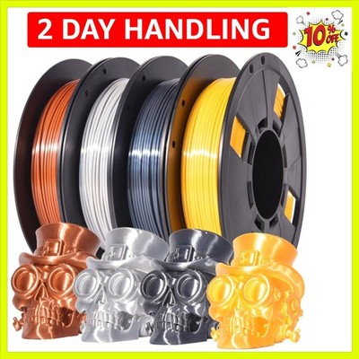 PLA Silk Filament Bundle Silver/Gold/Copper/Grey PLA Filament 1.75mm Shiny Me...