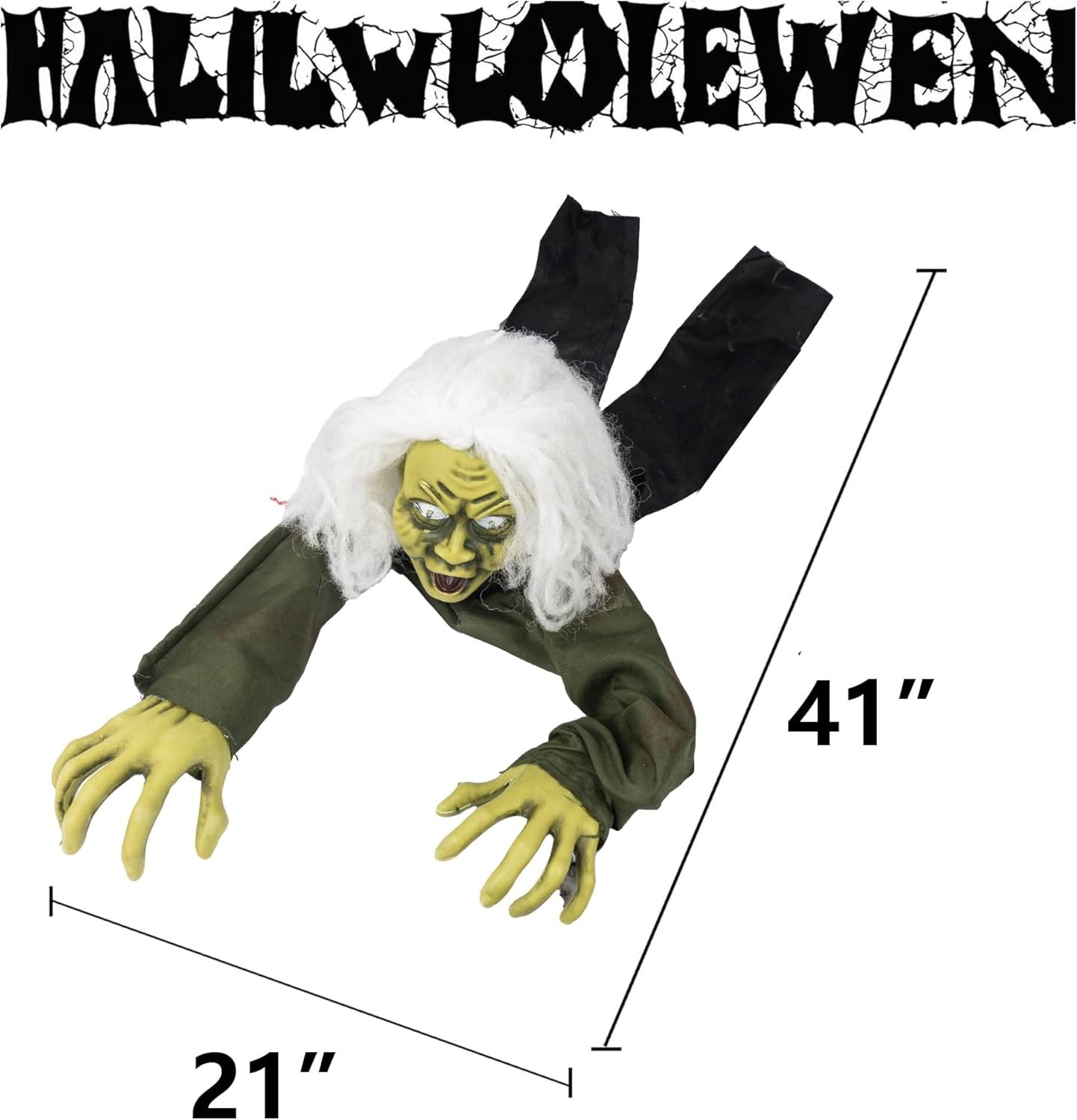 Hourleey Animated Zombie Groundbreaker Halloween Prop Lighted Eyes Scary Sound