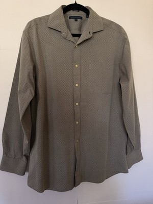 Tommy Hilfiger Mens Gray Polka Dot Shirt 16 34/35 Preppy Perfect for Office Work