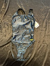 Speedo Women's Pro LT Swimsuit Black/Blue Size 30 One Piece NWT - 391