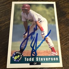 Todd Steverson Autographed 1992 Classic Draft Picks #19 Toronto Blue Jays