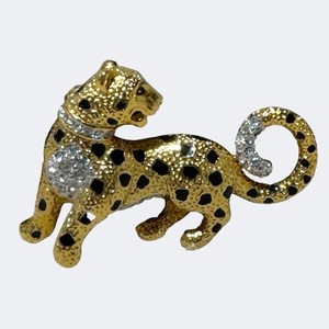 Authentic Vintage Brooch Signed A&S Attwood 22K Gold Plated Swarovski Crystal 1.5”Mob Wife