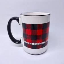 Cabot Creamery Cheese Coop Vermont Large 12 Oz Mug Red & Black Check M-Ware