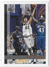 1997-98 Topps Tim Duncan rookie card #115- Ex+. rookie card picture