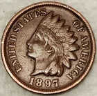 1897 Indian Head Cent Penny 1C - Grade - F/VF - #15077