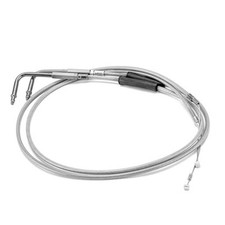 Extended Length Throttle and Idle Cable Kit Compatible with Harley 44" Chrome