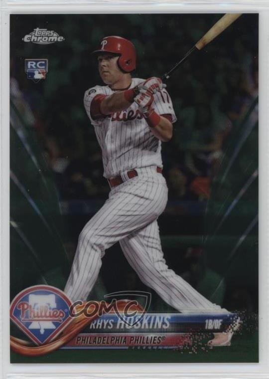2018 Topps Chrome Green Wave Refractor 57/99 Rhys Hoskins #70 y6z