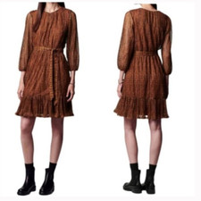 Simply Vera Wang Long Sleeve Ruffle Dress Size M