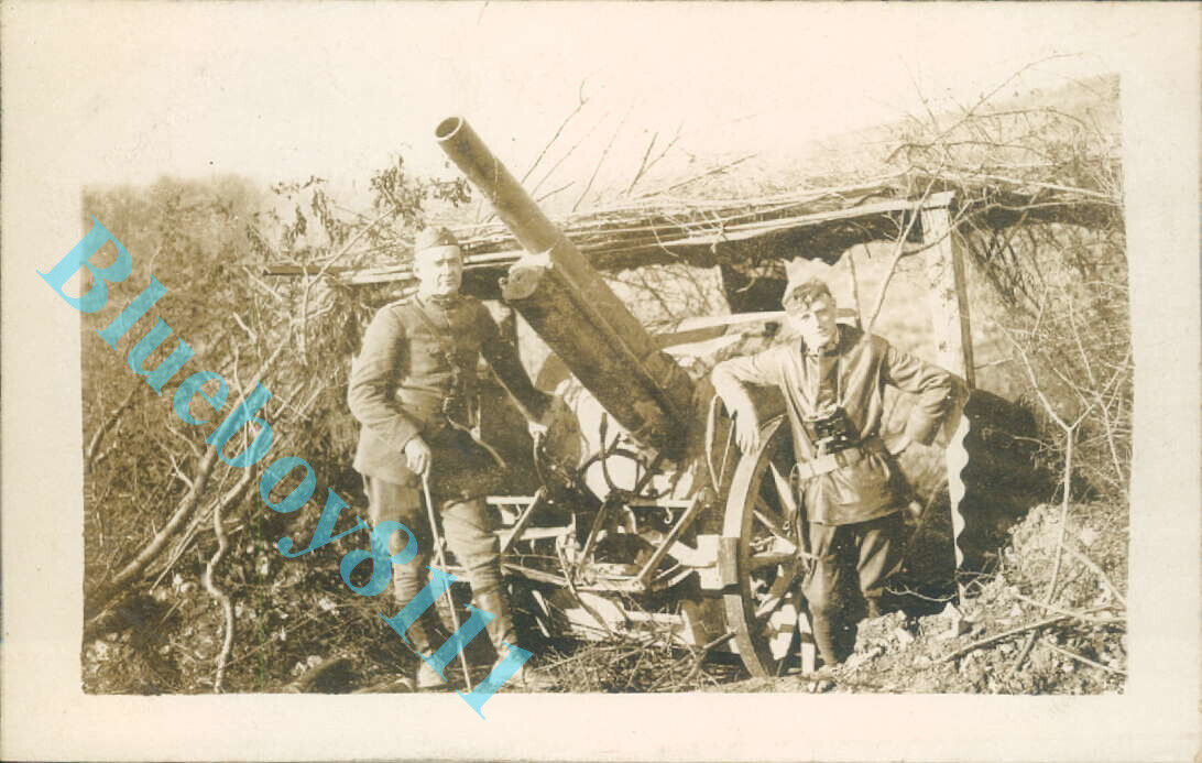 WW1 American Artillery Gunners & Gun Real Photo unposted 