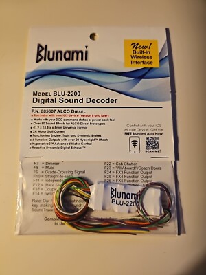 SoundTraxx Blunami BLU-2200 885607 ALCO Diesel Wireless DCC / SOUND Decoder