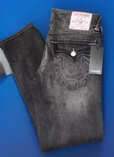TRUE RELIGION GENO BIG T FLAP 700046 RELAXED SLIM JEANS 33 X 32