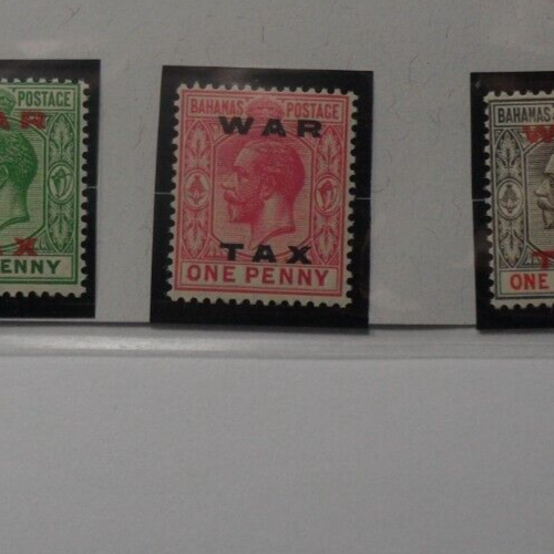 STAMPMART : BAHAMAS 1919 SCOTT#MR11 - MR13 3v WW I WAR TAX MOUNTAIN MINT STAMPS - Picture 2 of 4