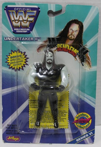 wwf undertaker II figure - bend-ems - justoys 1997...