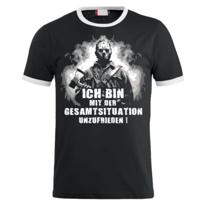 Herren T-Shirt Horror Ich bin mit der GESAMTSITUATION unzufrieden S bis 8XL Axt 