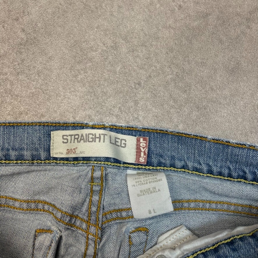 Levis 505 Jeans Womens Y2K Denim Straight Leg Pants Trousers Light Blue 30” image 4