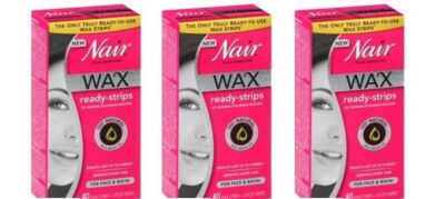 BL Nair Hair Remover Wax Ready- Strips 40 Count Face/Bikini - THREE PACK