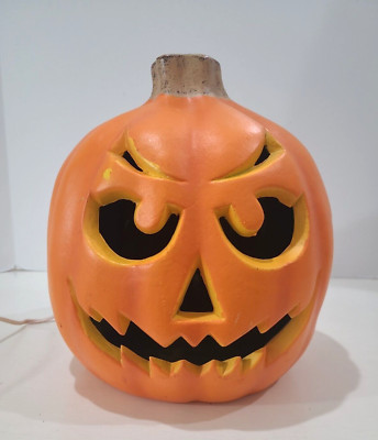 Halloween Plastic Jack-o-Lantern Light-Up Fall Home Decoration 9.5'' Tall