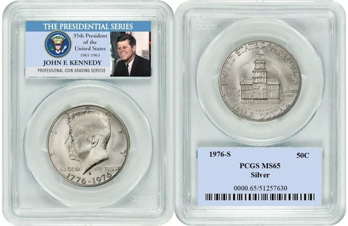 1976 S Silver Kennedy Half Dollar 50C PCGS MS65