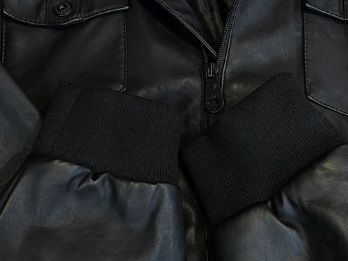 Shaun White Jacket Boys Large Black Full Zip Faux Leather Biker Coat Hood 12 14 - Picture 13 of 14