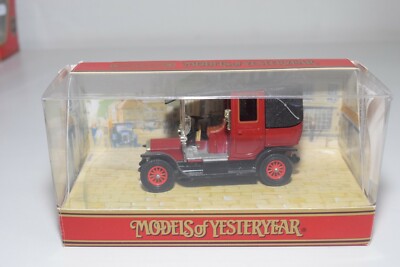 A35 113 1:43 MATCHBOX YESTERYEAR 1907 LONDON UNIC TAXI RED BLACK MIB