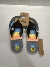 Quiksilver Molokai Layback Flip Flop Sandals Sunset Blue Black Mens Size 9 10 13