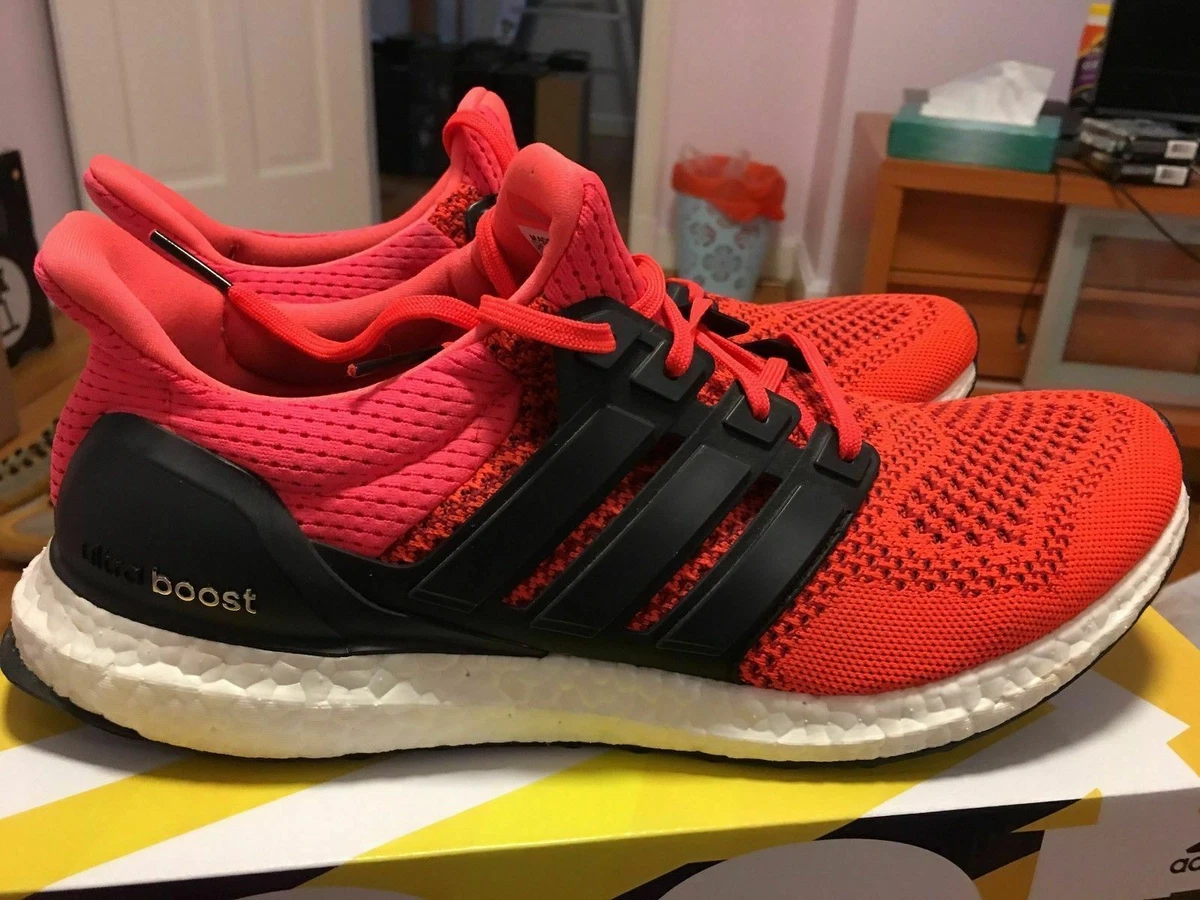 Adidas Ultra Boost 1.0 OG Solar Red Black White Sz 10.5 GREAT CONDITION B34050