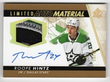 2022-23 SP Authentic Limited Auto Material Autograph Patch Roope Hintz 20/50