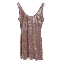 Flounce Club Velvet Mini Dress Size 8 Pink Crushed Sleeveless Party Cocktail