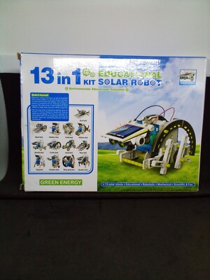 Green Energy 13 in 1 Solar Robot Kit Educational Mechanical Open Box DIY
