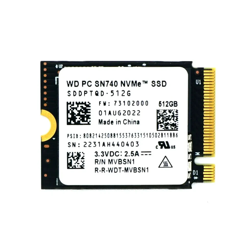WD SN740 512GB M.2 2230 SSD NVMe PCIe4x4 For Steam Deck ASUS