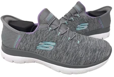 Skechers Women's Slip-Ins Summits Dazzling Walking Shoes Gray Size:7 177BC