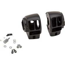 Drag Black 1 1/4" Handlebar Control Radio Switch Housing Kit Harley FLH/T 08-13