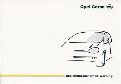 Opel CORSA B OPERATING INSTRUCTIONS 1997 Manual Handbook Board Book BA