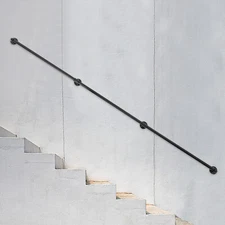 Handrail For Steps Stair Railing Hand Rail Kit Wall-mounted For Indoor Home 9FT